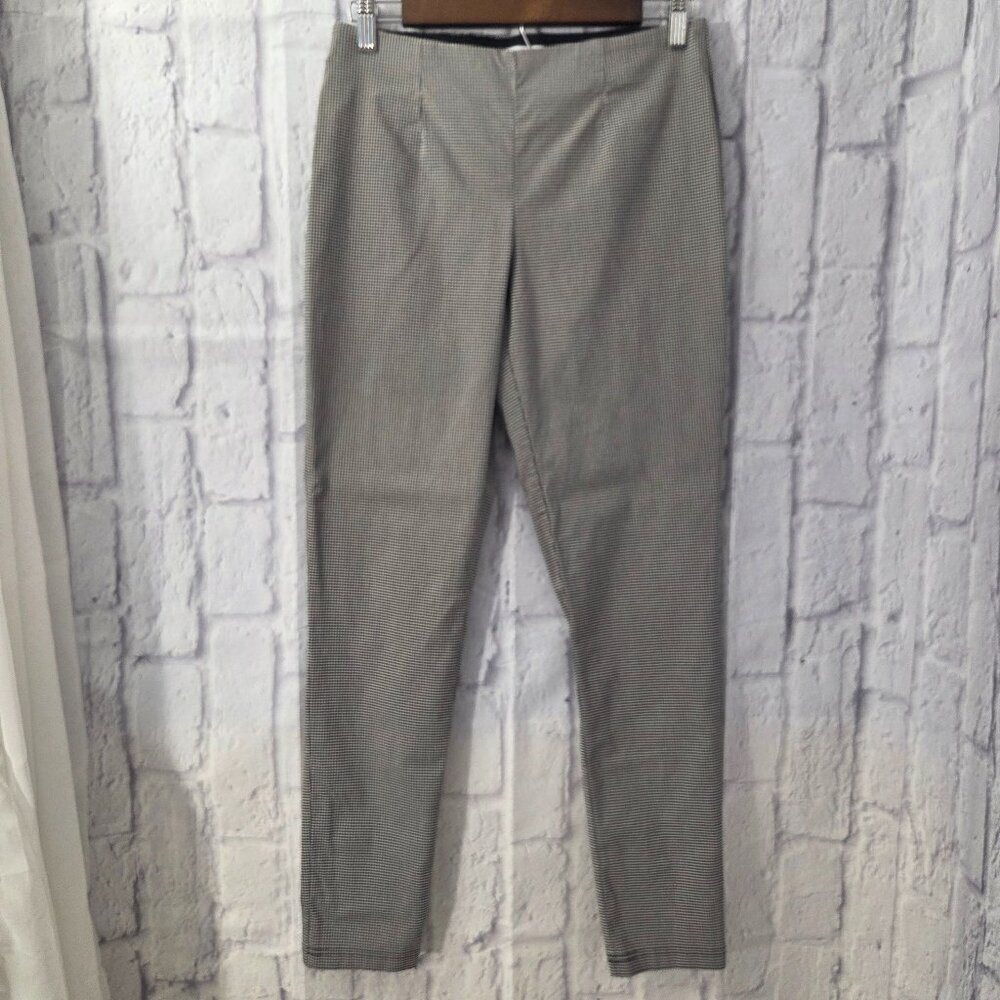 Calvin Klein Size 8 Black White Check Pull On Skinny Leg Casual Spring Pants